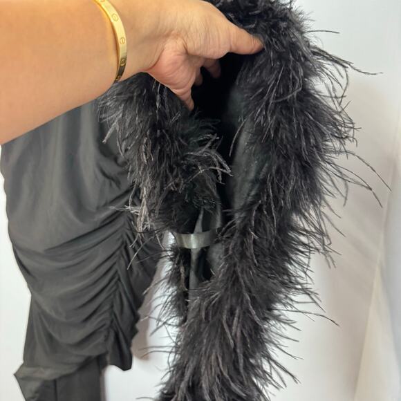 Club L London With A Flourish Black Asymmetric Sleeve Maternity Maxi Dress 12 - Picture 7 of 13